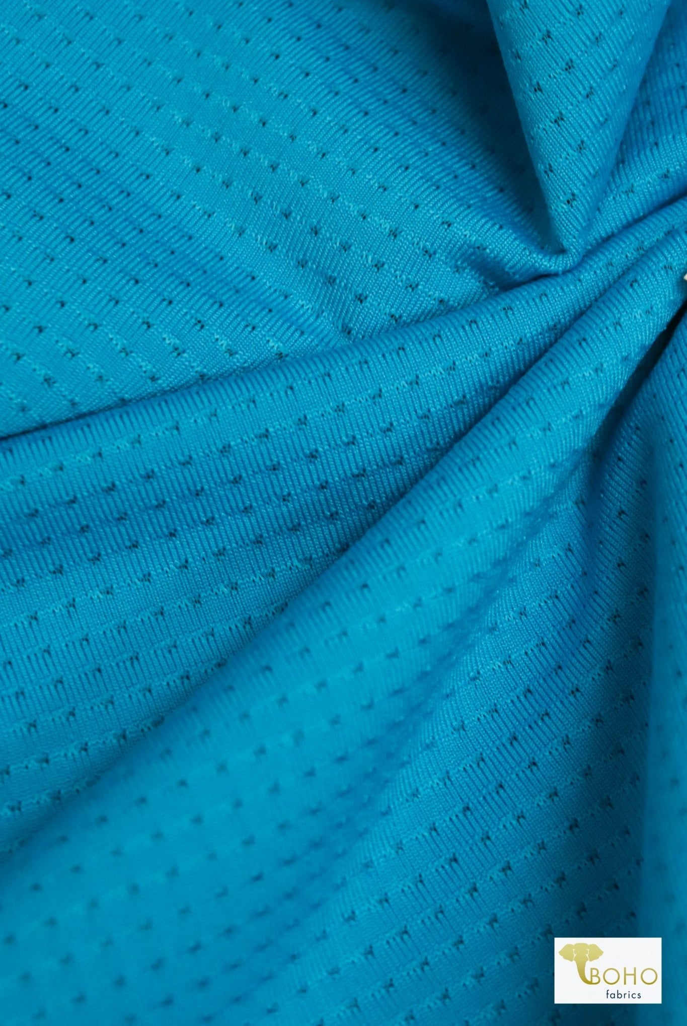 Caribbean Blue Laser Cut, Athletic Mesh - Boho Fabrics