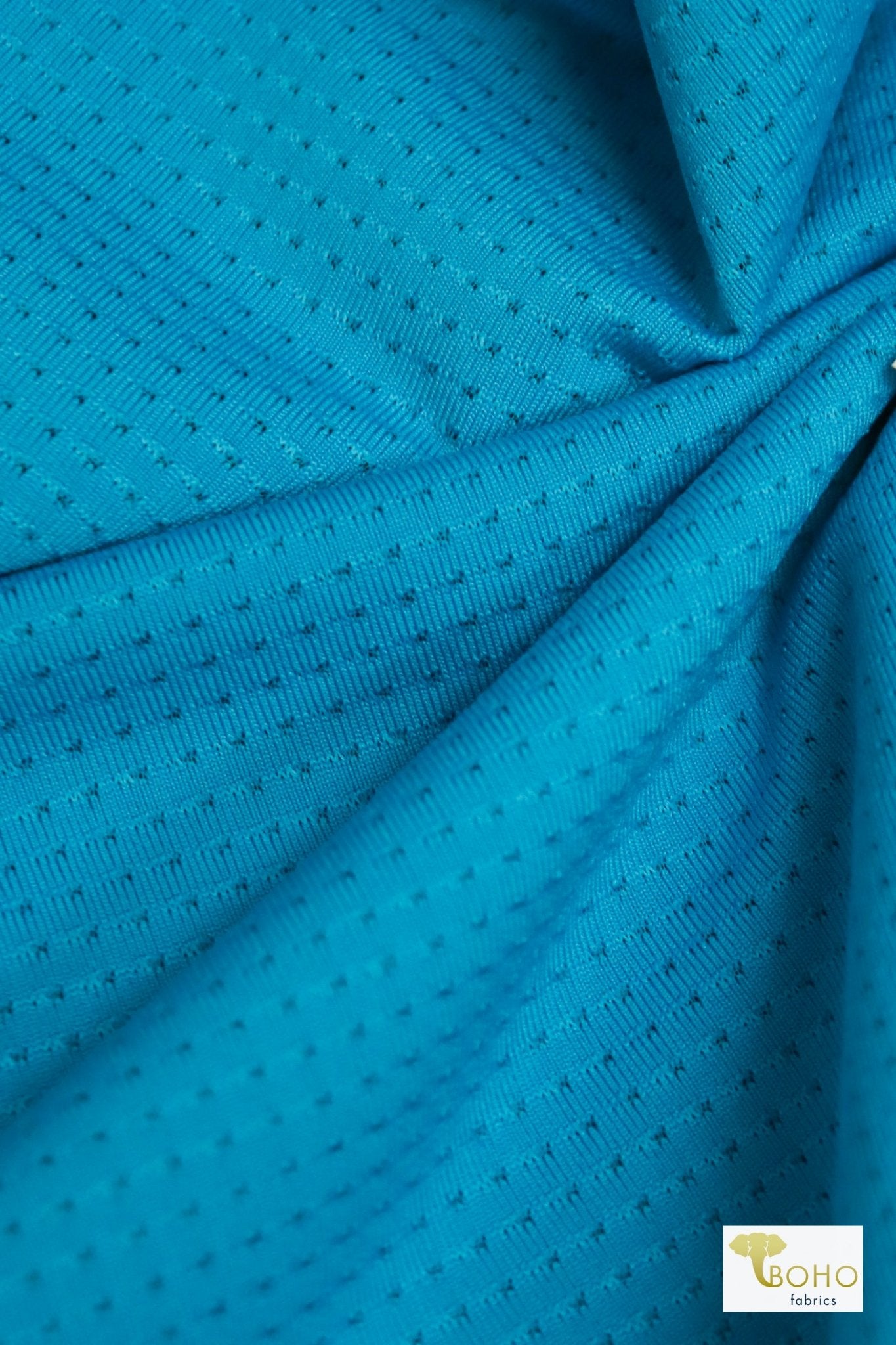 Caribbean Blue Laser Cut, Athletic Mesh - Boho Fabrics