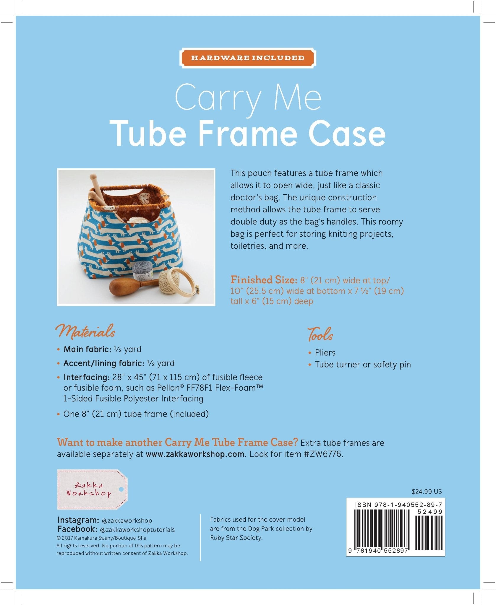 Carry Me Tube Frame Case Kits - Boho Fabrics - Bag Making Supplies