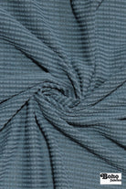 Cerulean Blue, Power Grid Fleece by Polartec. Performance Knit Fabric - Boho Fabrics - Performance Fabrics