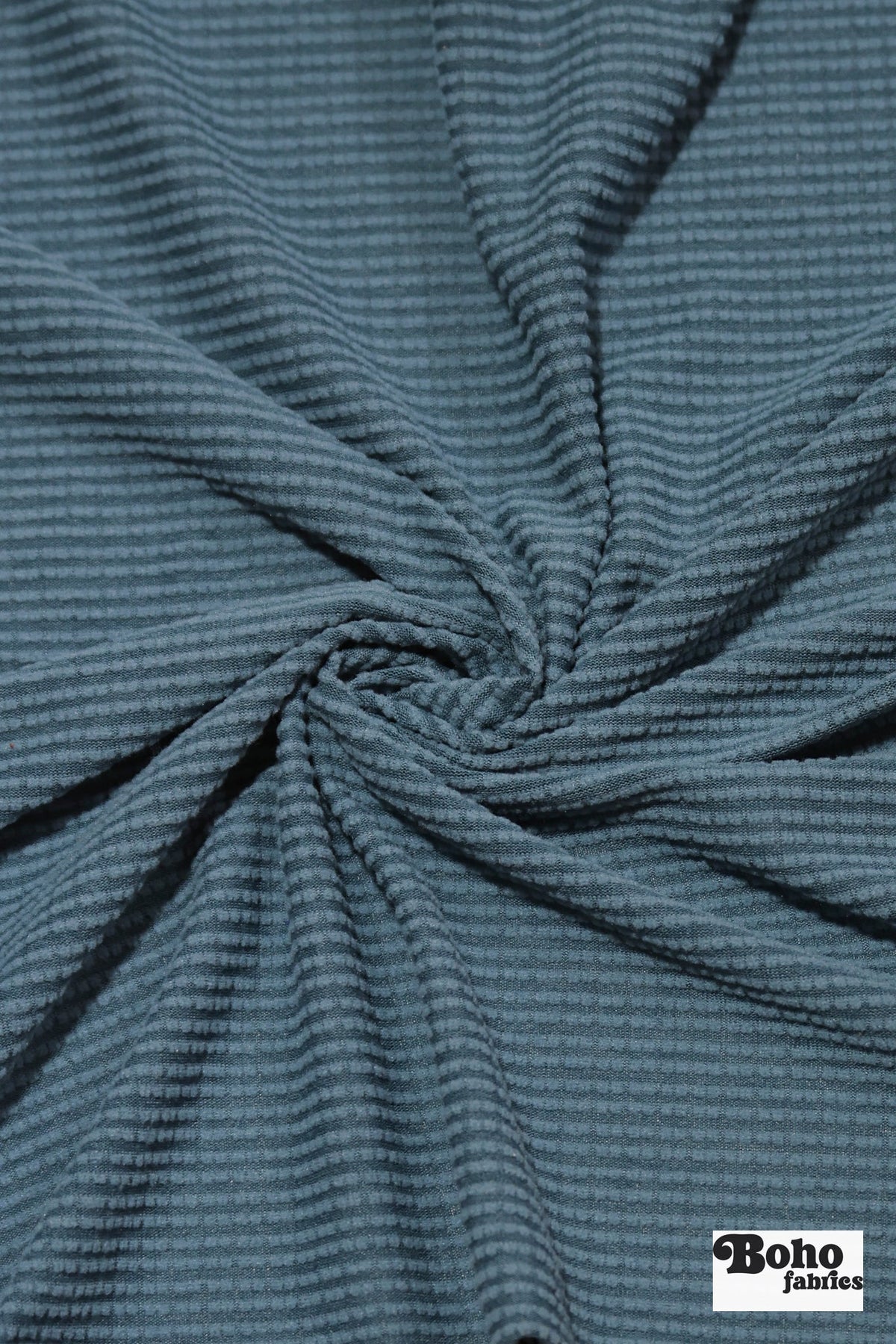 Cerulean Blue, Power Grid Fleece by Polartec. Performance Knit Fabric - Boho Fabrics - Performance Fabrics