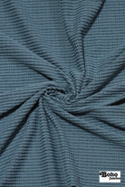 Cerulean Blue, Power Grid Fleece by Polartec. Performance Knit Fabric - Boho Fabrics - Performance Fabrics