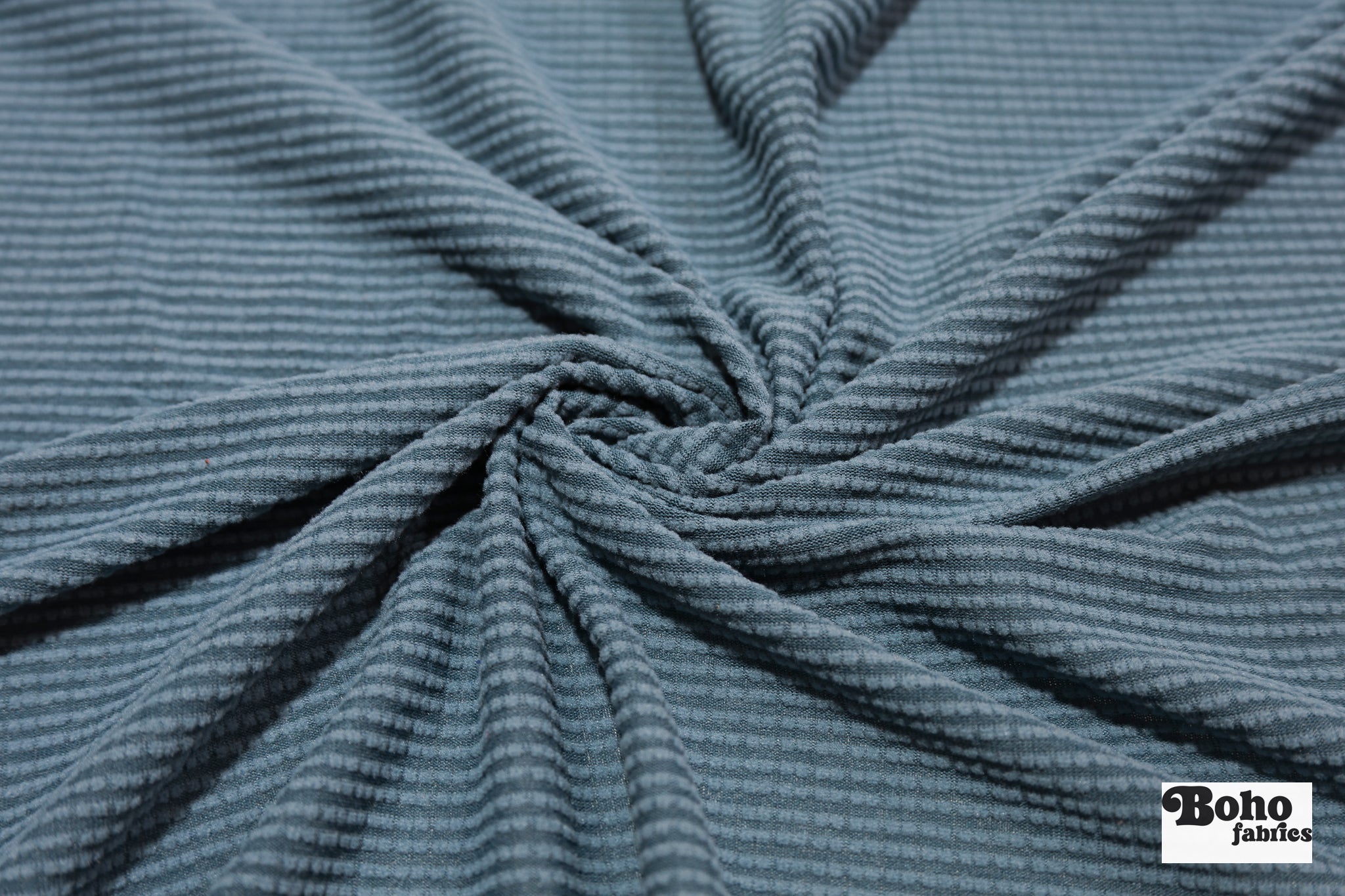 Cerulean Blue, Power Grid Fleece by Polartec. Performance Knit Fabric - Boho Fabrics - Performance Fabrics