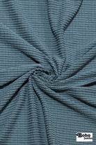 Cerulean Blue, Power Grid Fleece by Polartec. Performance Knit Fabric - Boho Fabrics - Performance Fabrics