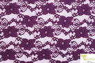 "Chain Flowers" in Plum Purple. Stretch Lace. SL-109-PURP. - Boho Fabrics
