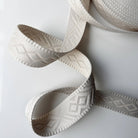 Champagne Jacquard Webbing 1.5" Seatbelt Strap Material - Boho Fabrics - Bag Making Supplies