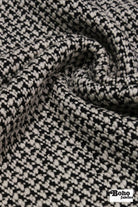 Chanel Style, Black/Ivory Novelty Print Italian Wool Coating Fabric - Boho Fabrics - Wool Coating, Woven