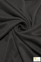 Charcoal Cupro Rib Knit. CUP.R-112-GRY - Boho Fabrics