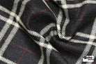 Charcoal Syrah Tartan Plaid Wool Woven Fabric - Boho Fabrics - Wool Coating, Woven