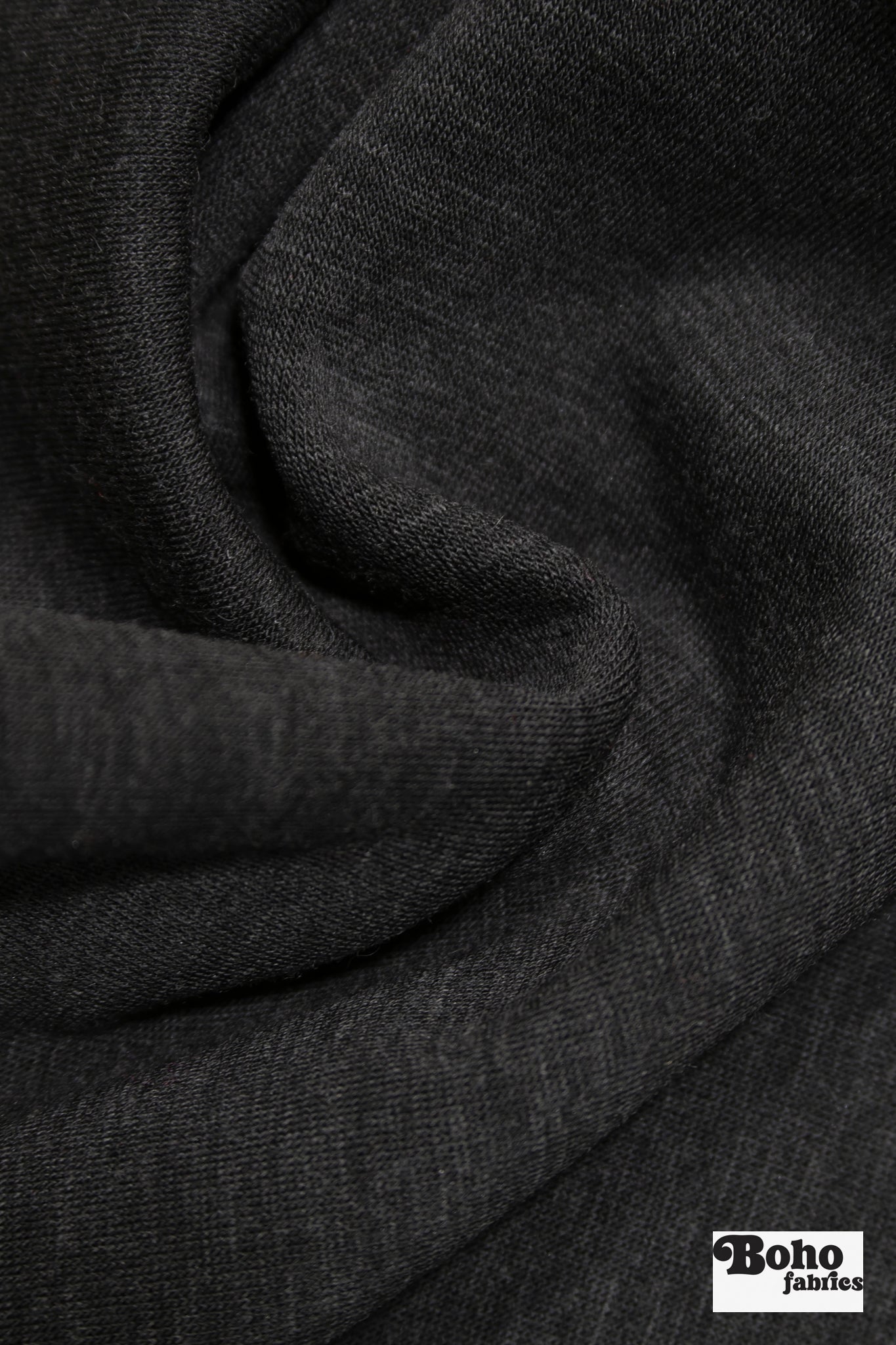 Charcoal Wool Knit Fabric - Boho Fabrics - Wool Knit