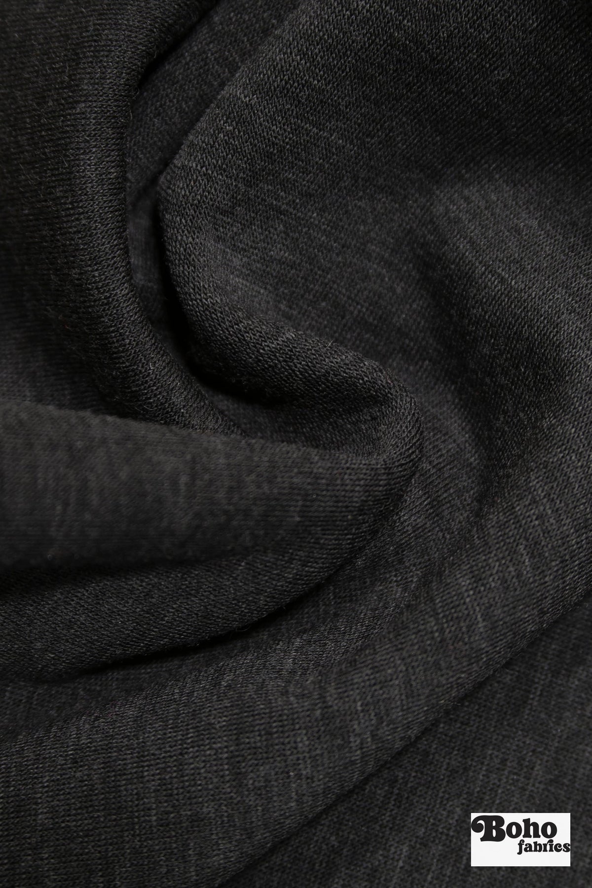 Charcoal Wool Knit Fabric - Boho Fabrics - Wool Knit