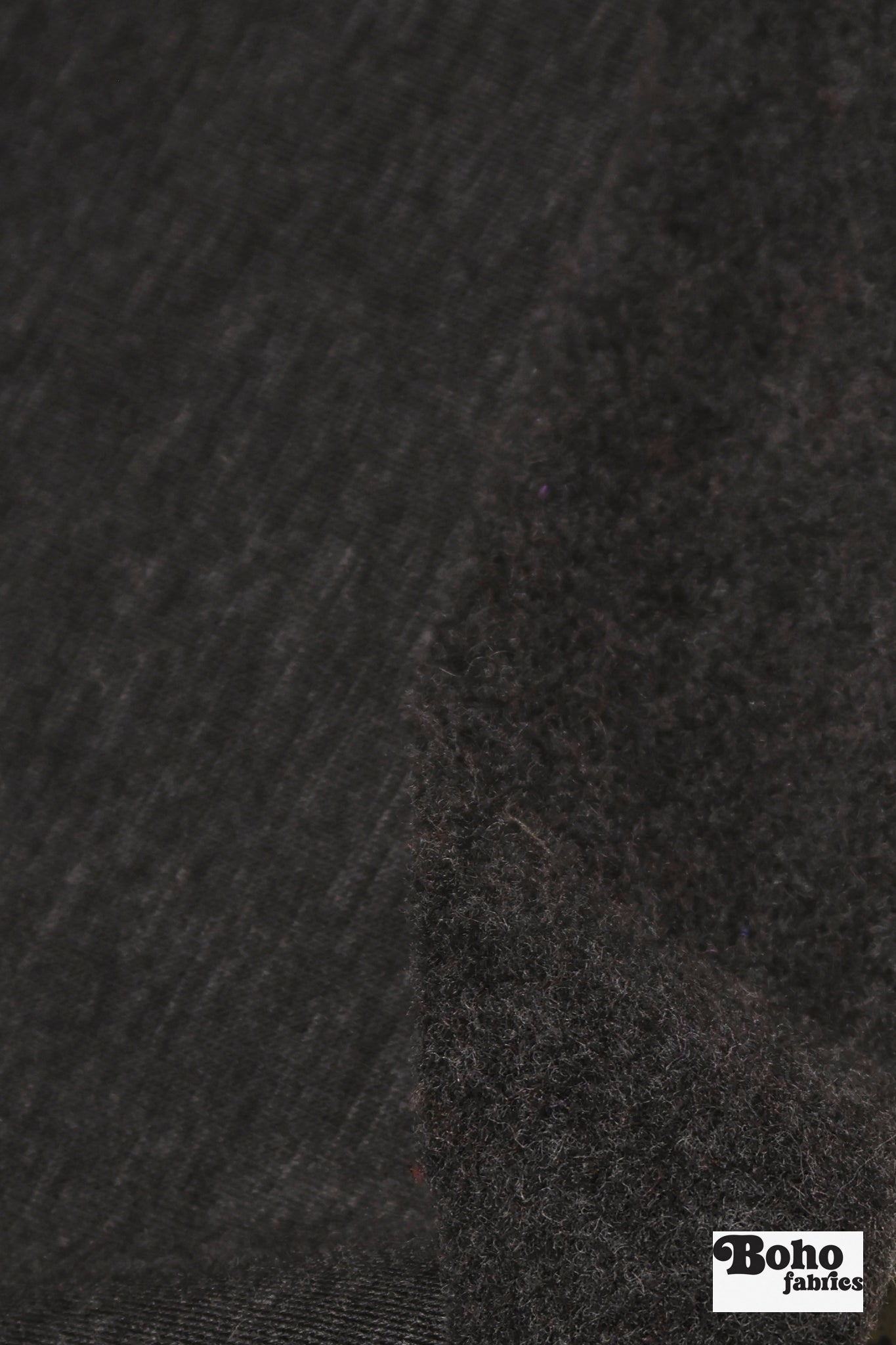 Charcoal Wool Knit Fabric - Boho Fabrics - Wool Knit