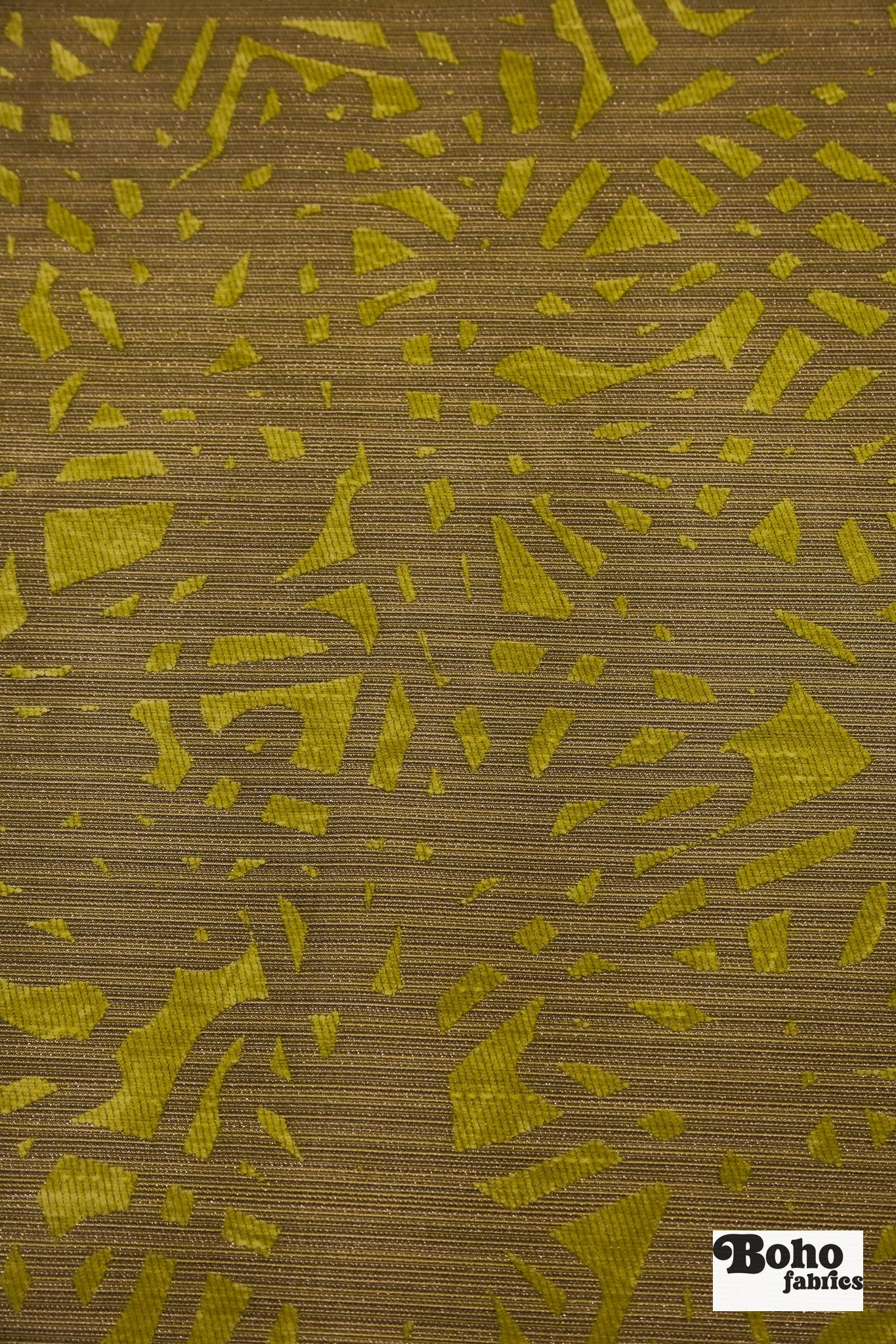 Chartreuse & Metallic Abstract Upholstery Woven Fabric - Boho Fabrics - Home Dec. & Upholstery Fabric