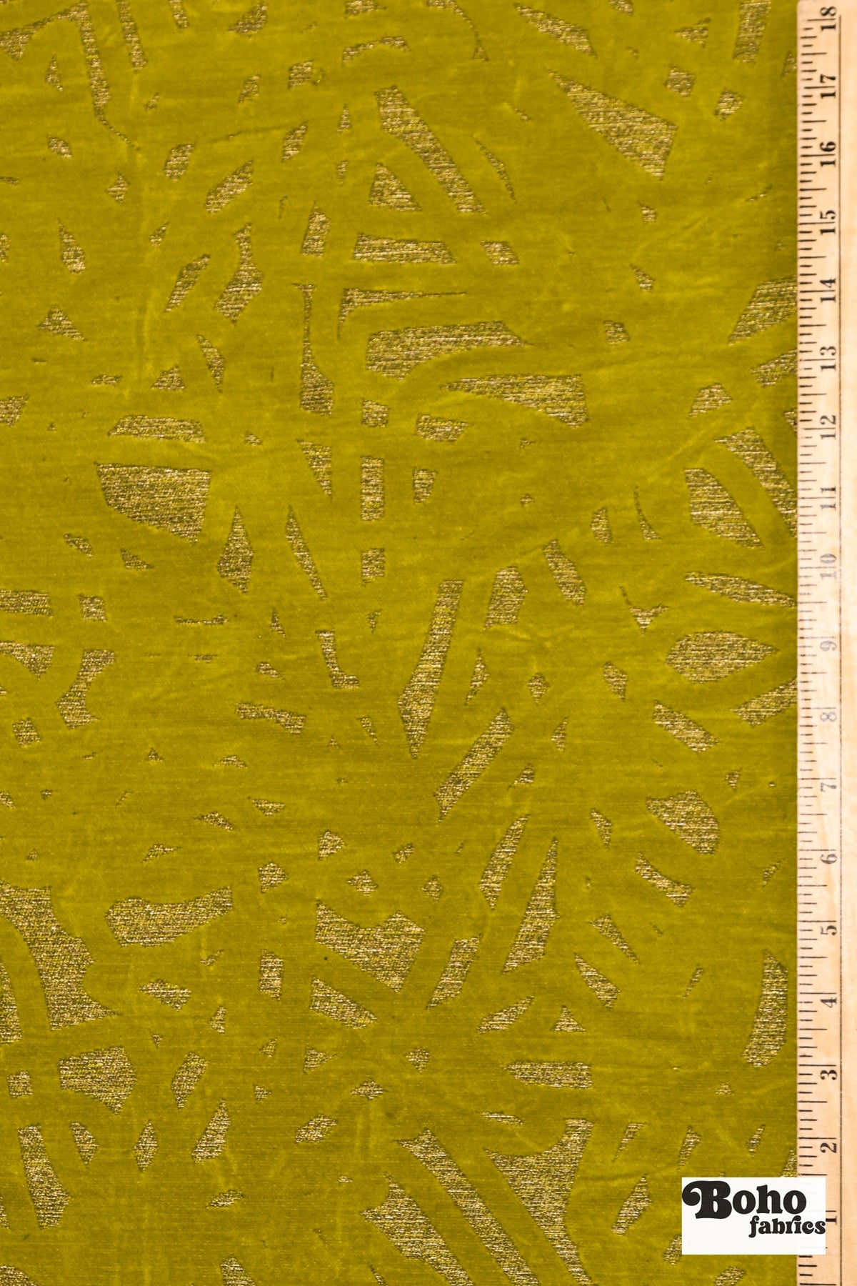 Chartreuse & Metallic Abstract Upholstery Woven Fabric - Boho Fabrics - Home Dec. & Upholstery Fabric