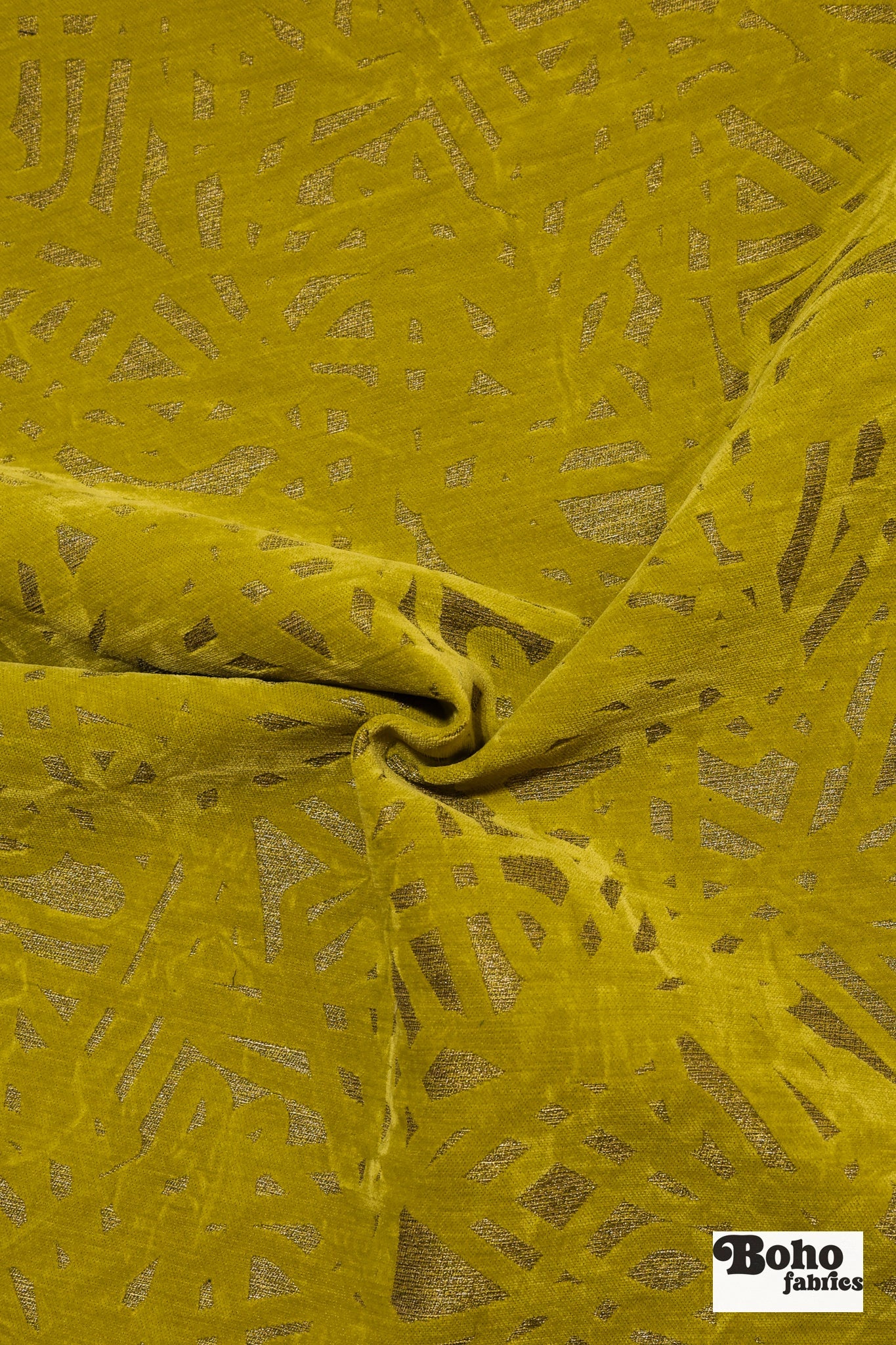 Chartreuse & Metallic Abstract Upholstery Woven Fabric - Boho Fabrics - Home Dec. & Upholstery Fabric