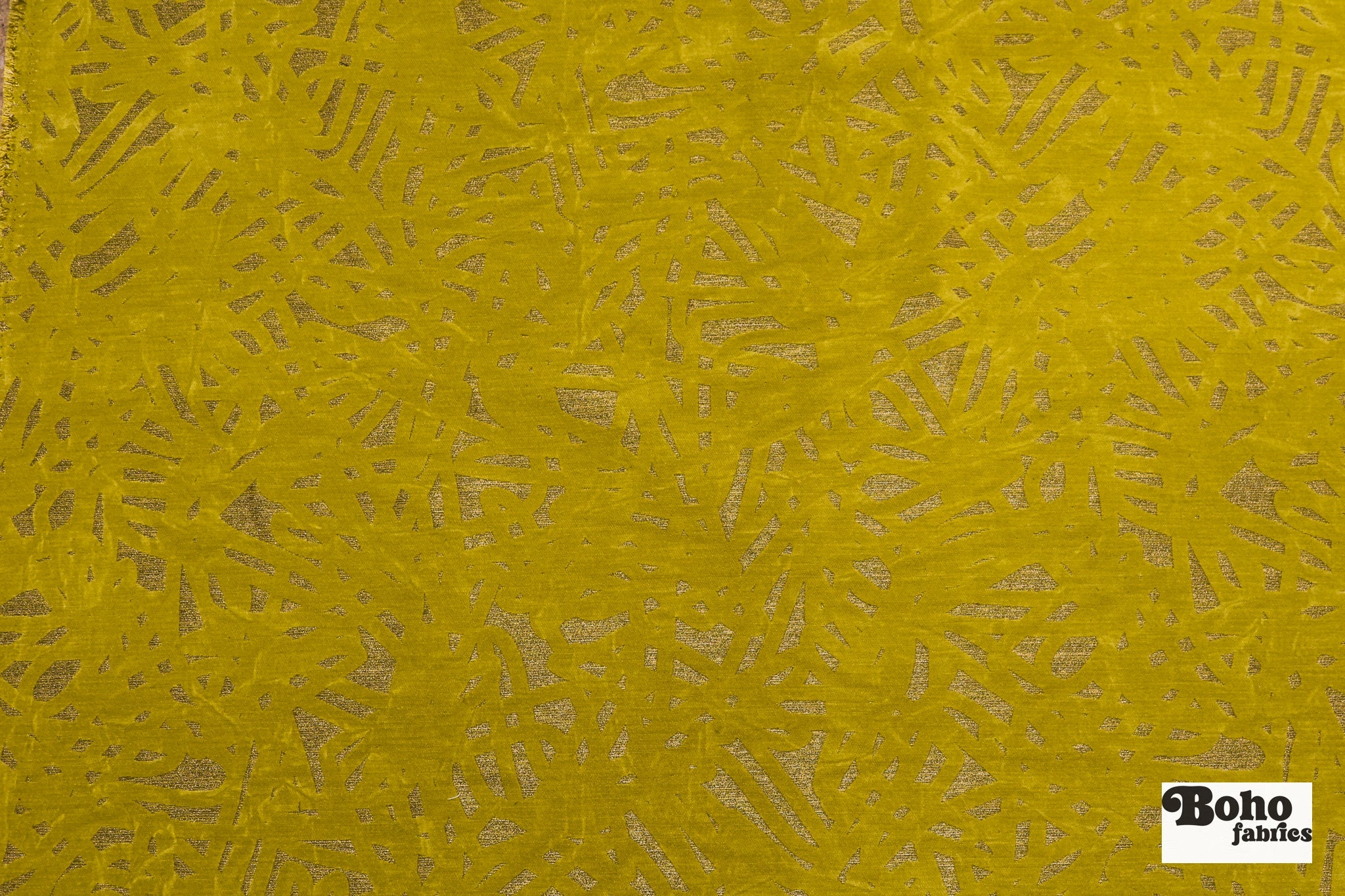Chartreuse & Metallic Abstract Upholstery Woven Fabric - Boho Fabrics - Home Dec. & Upholstery Fabric