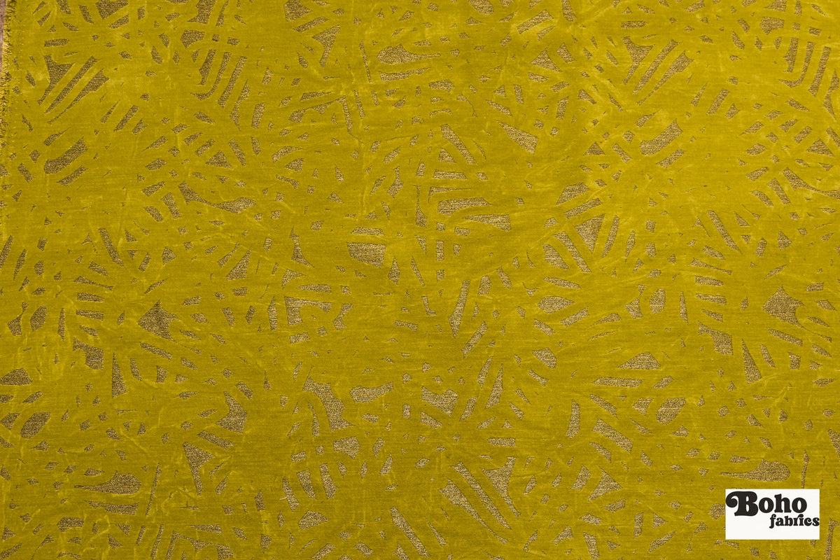 Chartreuse & Metallic Abstract Upholstery Woven Fabric - Boho Fabrics - Home Dec. & Upholstery Fabric