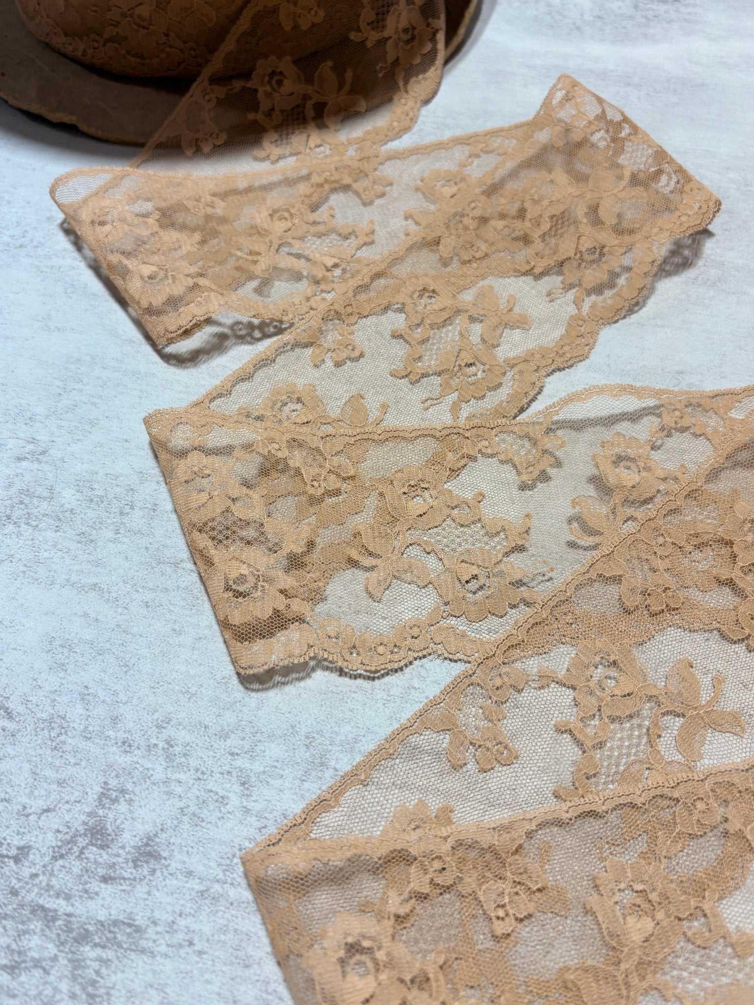 Cherie Beige Vintage Lace Trim, 3.5” Sold by the Yard (Trim - 106) - Boho Fabrics - Trims