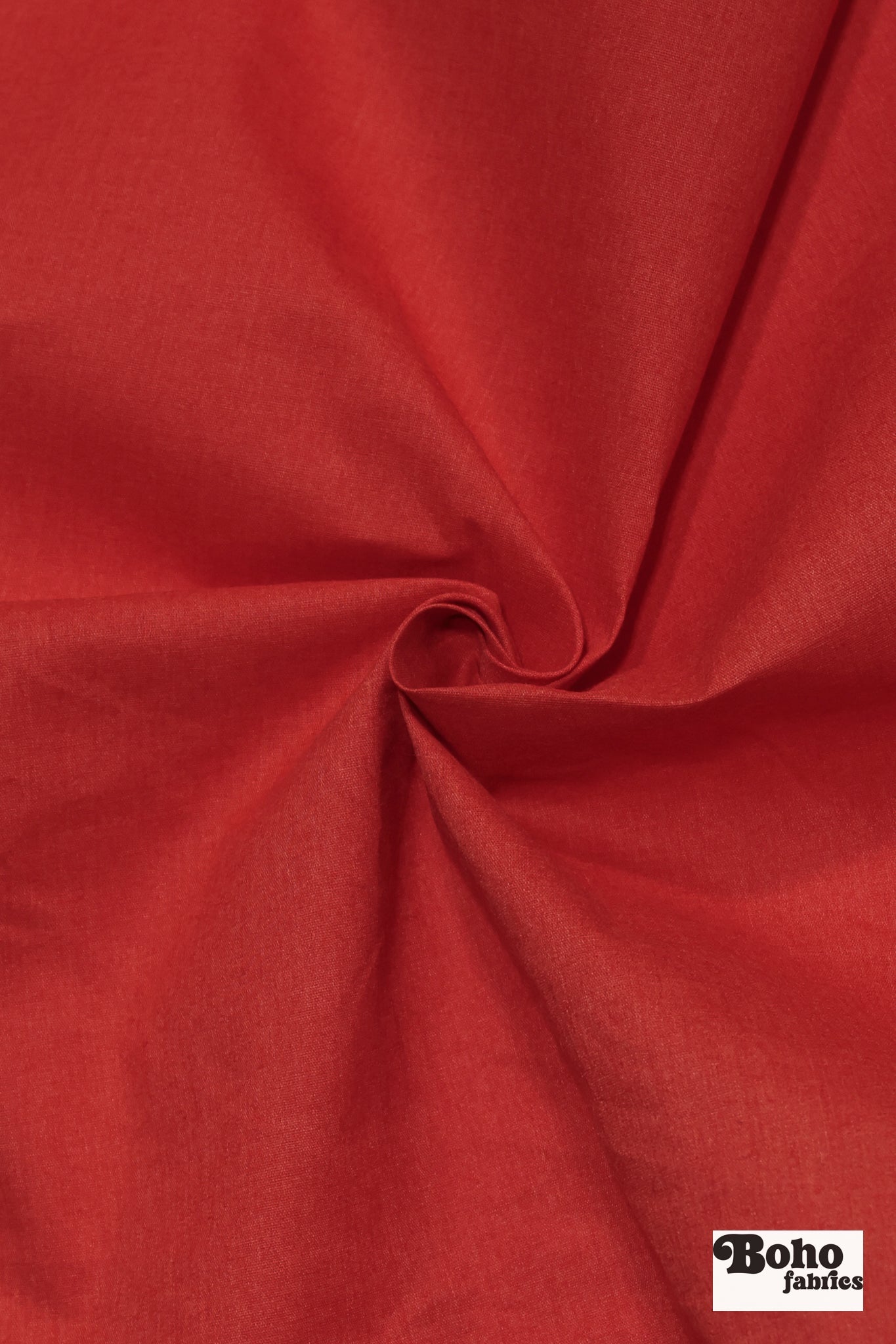 Cherry Red, Deadstock Cotton Canvas Woven Fabric - Boho Fabrics - Canvas Fabric
