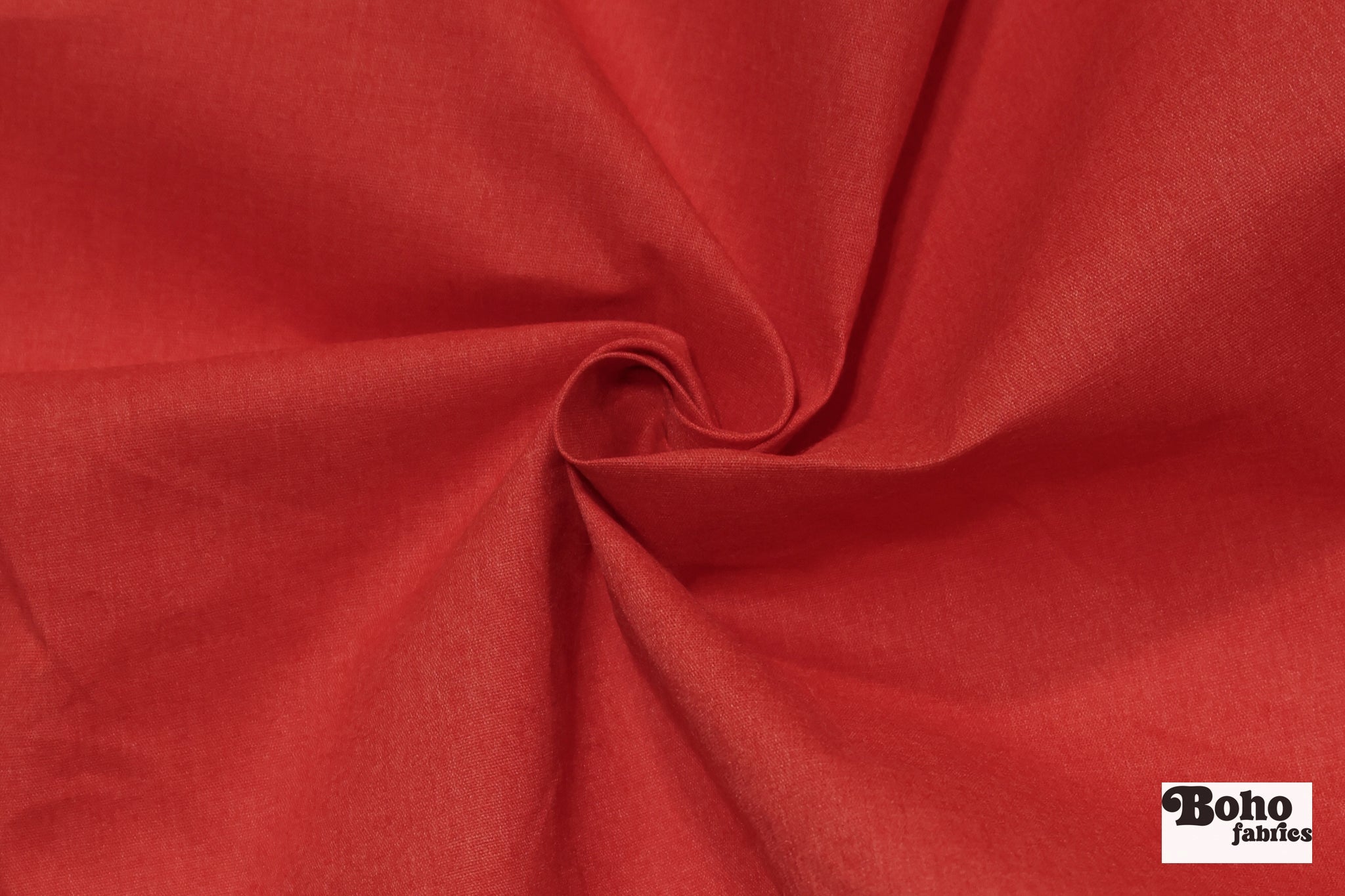 Cherry Red, Deadstock Cotton Canvas Woven Fabric - Boho Fabrics - Canvas Fabric
