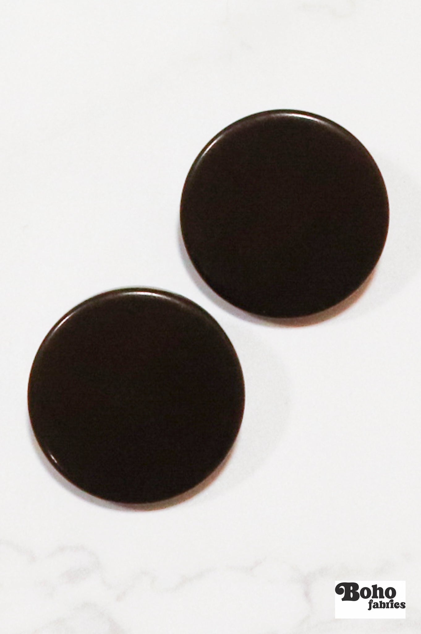 Chocolate Brown, Mod Gambit, Shank Button. Available in 15mm, 18mm, 20mm, 25mm - Boho Fabrics - Buttons & Snaps