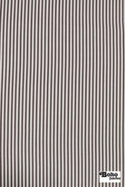 Chocolate Brown & White, 1/4" Narrow Striped Linen-Look Woven Fabric - Boho Fabrics - Home Dec. & Upholstery Fabric