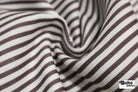 Chocolate Brown & White, 1/4" Narrow Striped Linen-Look Woven Fabric - Boho Fabrics - Home Dec. & Upholstery Fabric