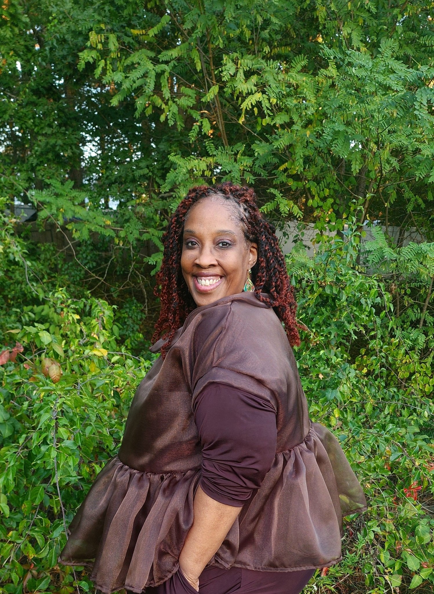 Chocolate Mousse, Organza Shimmer, Woven Fabric - Boho Fabrics - Organza, Woven Fabric