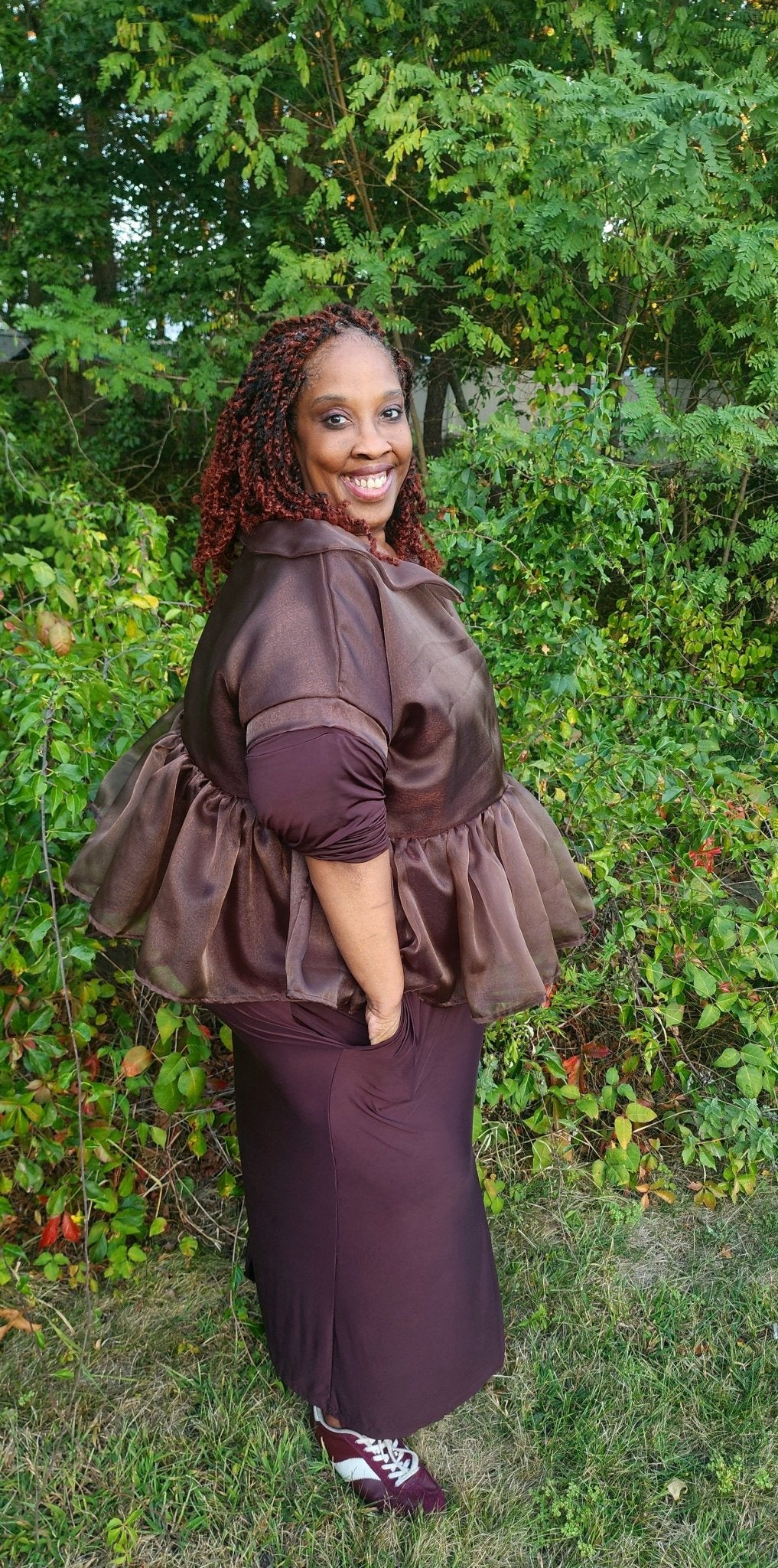 Chocolate Mousse, Organza Shimmer, Woven Fabric - Boho Fabrics - Organza, Woven Fabric