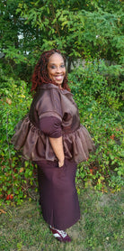 Chocolate Mousse, Organza Shimmer, Woven Fabric - Boho Fabrics - Organza, Woven Fabric