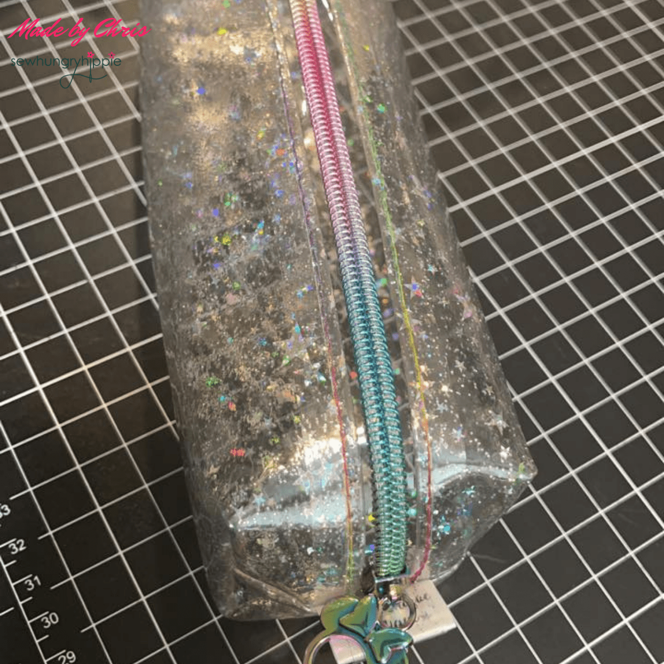 Clear Glitter Stars Vinyl 18" x 56" - Boho Fabrics - Vinyl Fabric