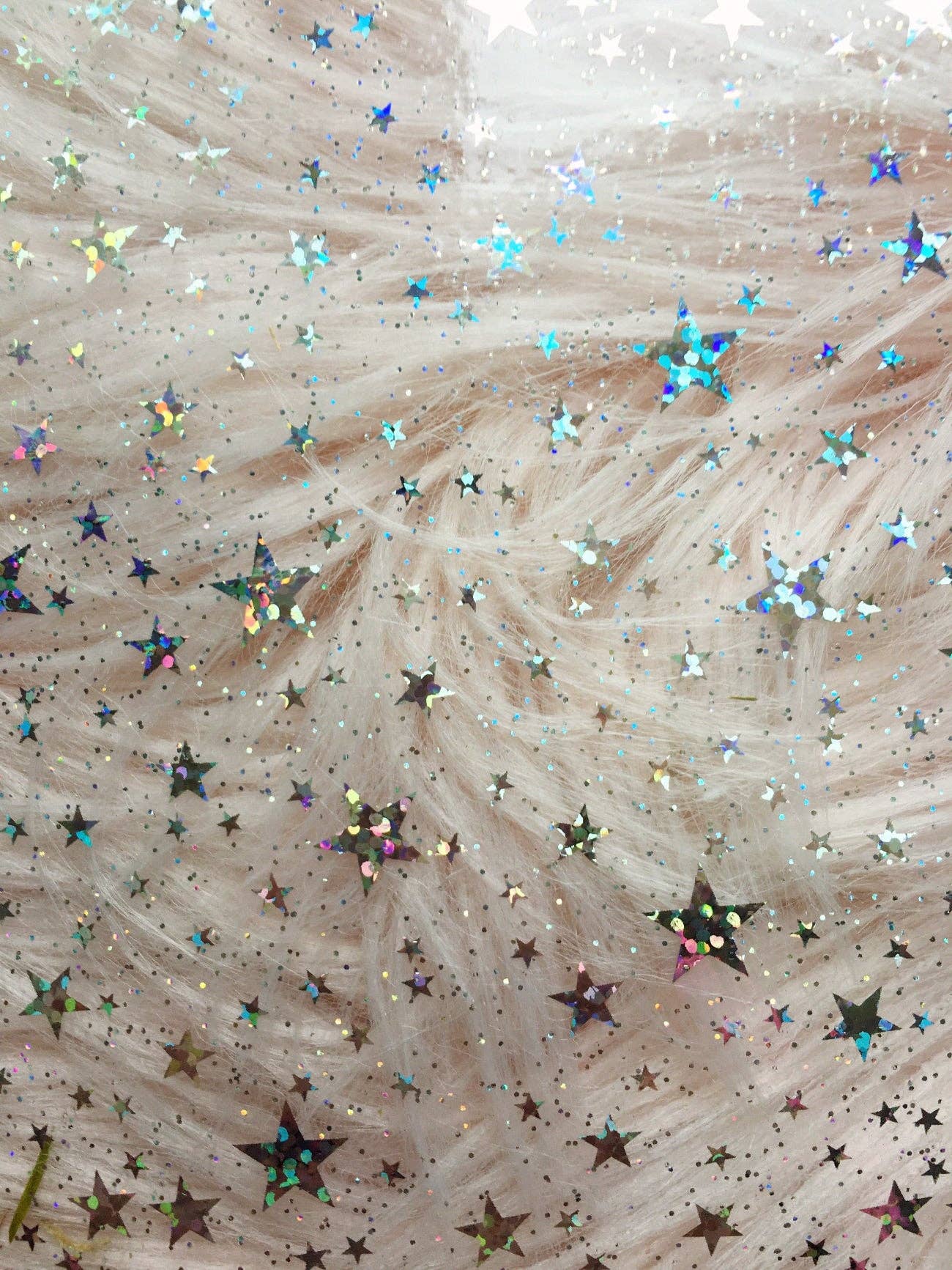 Clear Glitter Stars Vinyl 18" x 56" - Boho Fabrics - Vinyl Fabric
