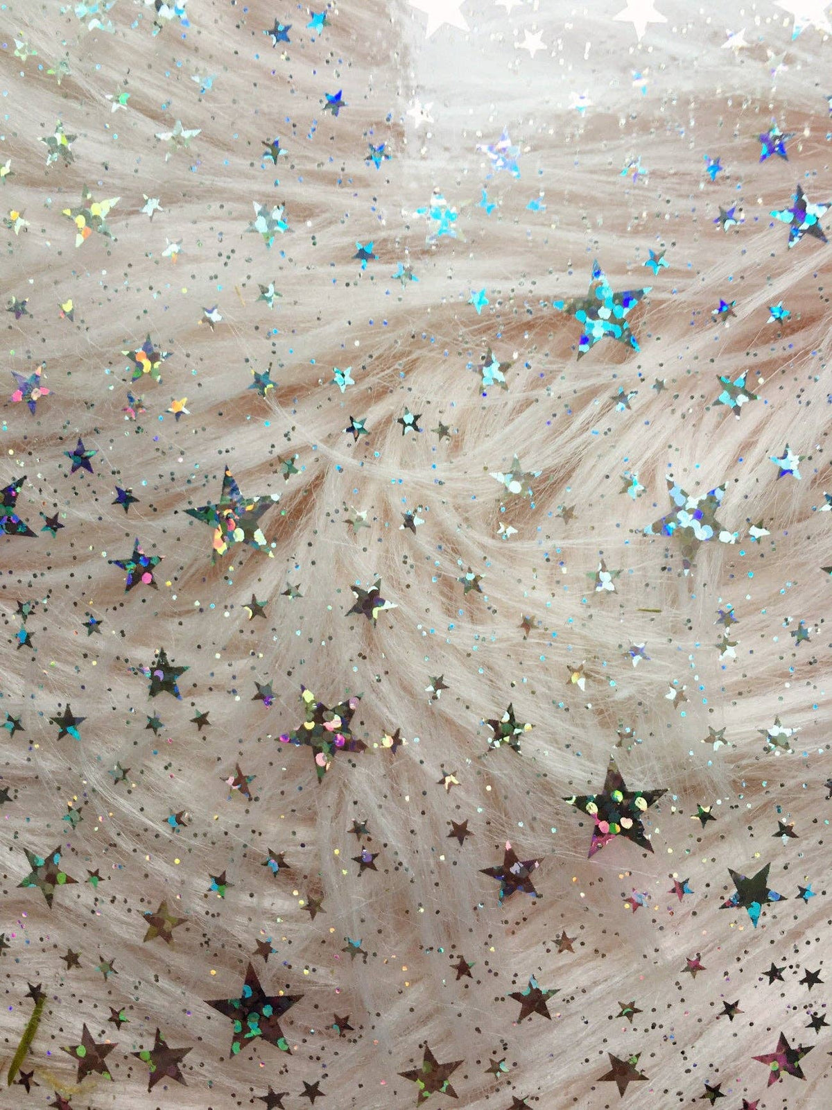 Clear Glitter Stars Vinyl 18" x 56" - Boho Fabrics - Vinyl Fabric