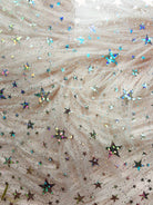 Clear Glitter Stars Vinyl 18" x 56" - Boho Fabrics - Vinyl Fabric