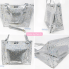 Clear Glitter Stars Vinyl 18" x 56" - Boho Fabrics - Vinyl Fabric