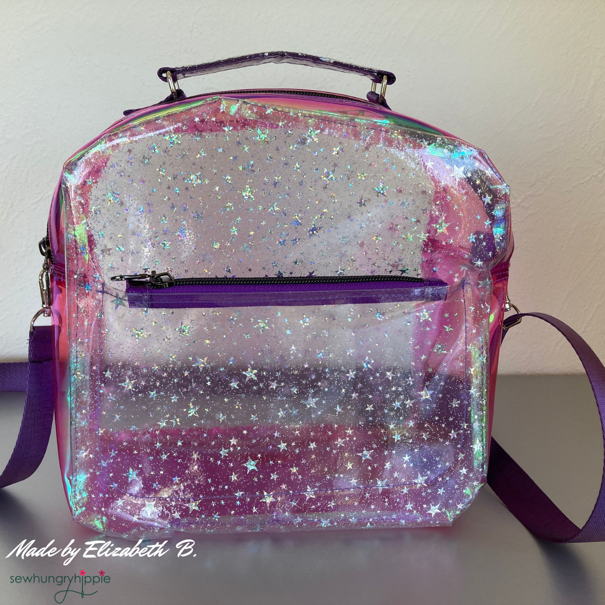 Clear Glitter Stars Vinyl 18" x 56" - Boho Fabrics - Vinyl Fabric