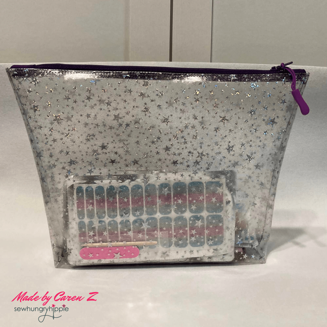 Clear Glitter Stars Vinyl 18" x 56" - Boho Fabrics - Vinyl Fabric