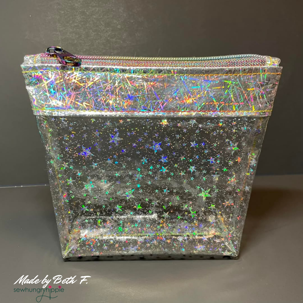 Clear Glitter Stars Vinyl 18" x 56" - Boho Fabrics - Vinyl Fabric