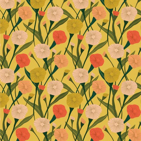 Cloud 9 Organic Quilting Cotton Fabric – Poppy Fields Poppy Vines (227746) - Boho Fabrics - Quilting Cotton, Woven