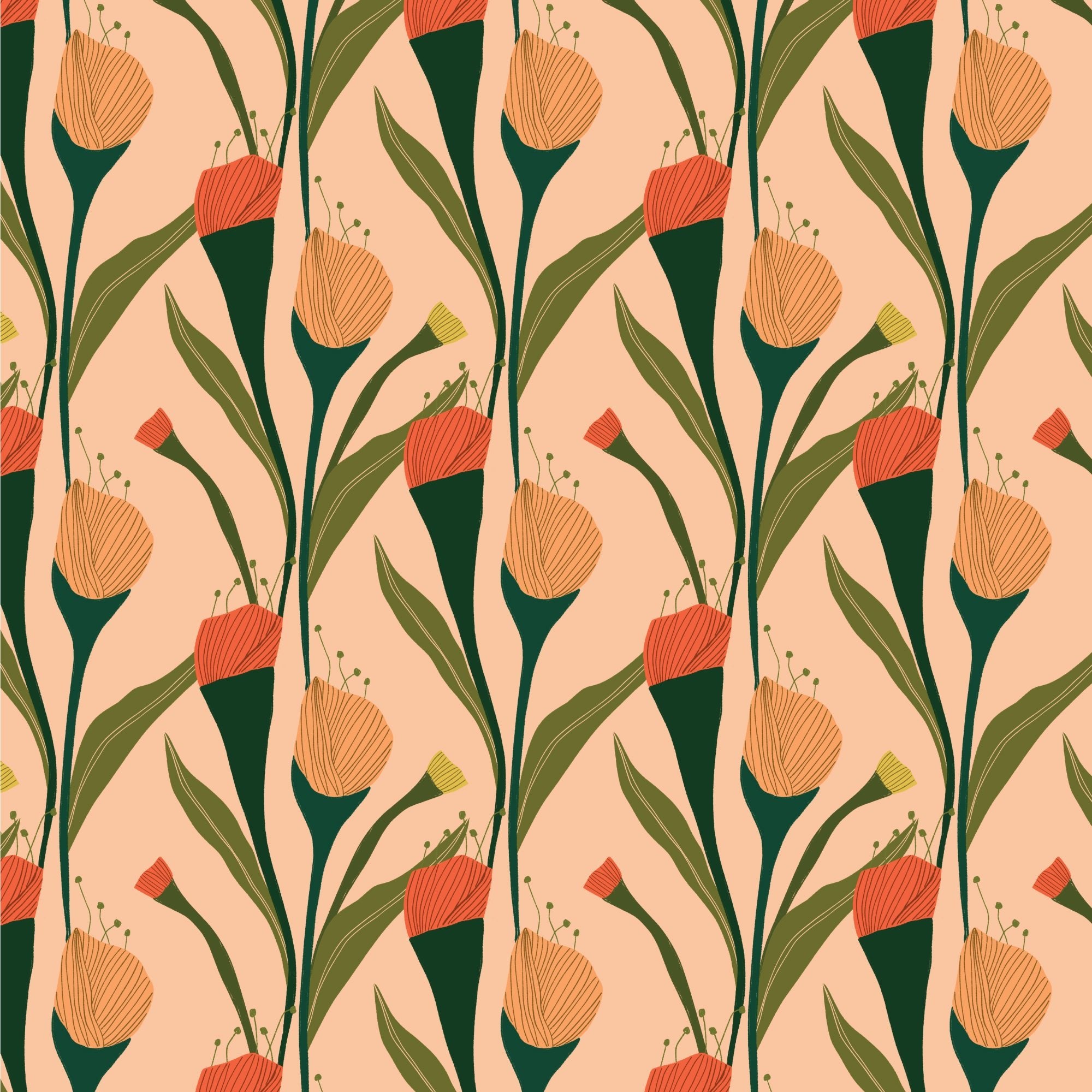 Cloud 9 Organic Quilting Cotton Fabric – Poppy Fields Stalks (227745) - Boho Fabrics - Quilting Cotton, Woven