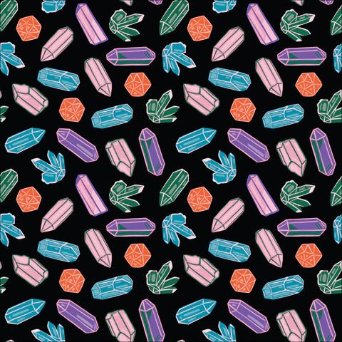 Cloud 9 Organic Quilting Cotton Fabric –Secret of the Oracle – Crystals (227562) - Boho Fabrics - Quilting Cotton, Woven
