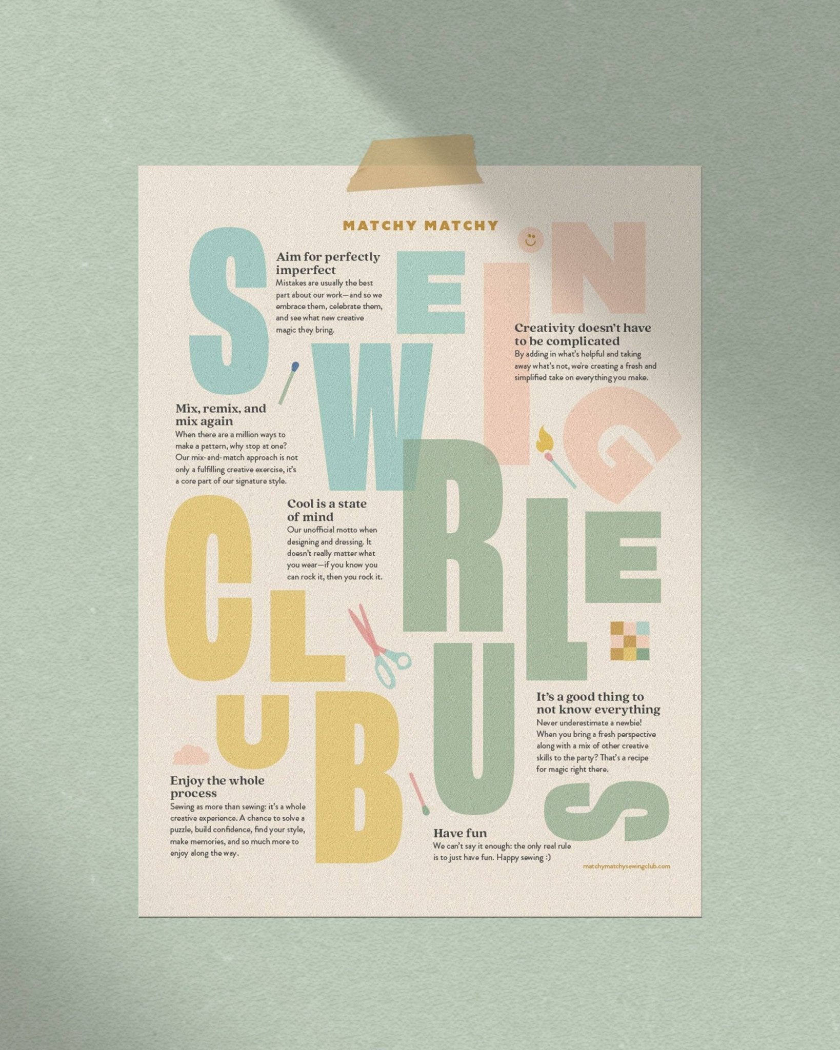 Club Rules Poster - Boho Fabrics - 