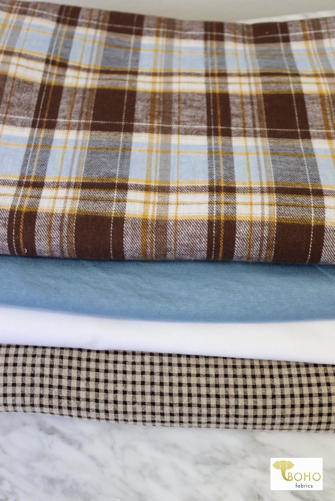 CM Bundle Stocking! Blue Harvest Flannel, Combo Bundle CB-CM-415 - Boho Fabrics