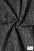 Coal Black Denim, Woven Twill Fabric - Boho Fabrics