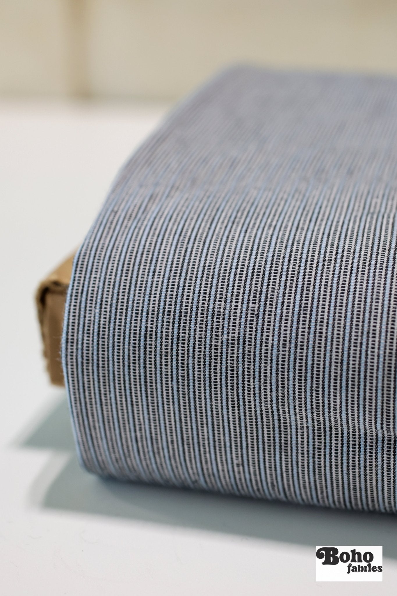 Coastal Pinstripes Stretch Woven. Shop Exclusive! - Boho Fabrics - Stretch Woven