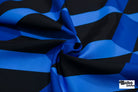 Cobalt Blue & Black, Geometric Canvas Woven Fabric - Boho Fabrics - Canvas Fabric