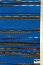 Cobalt Blue/Black Multi-Stripe Upholstery Woven Fabric - Boho Fabrics - Home Dec. & Upholstery Fabric