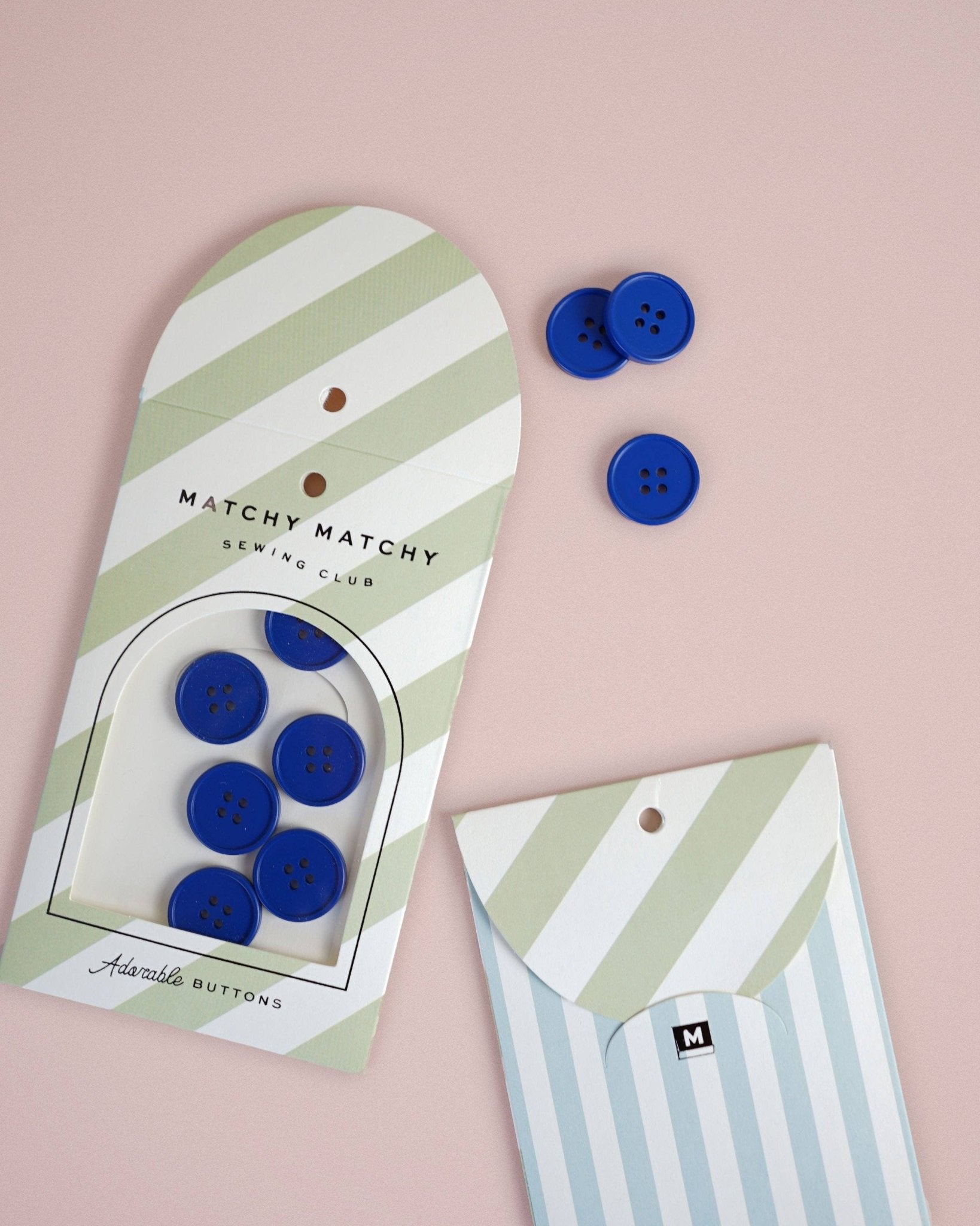 Cobalt Retro Buttons - Boho Fabrics - Buttons & Snaps