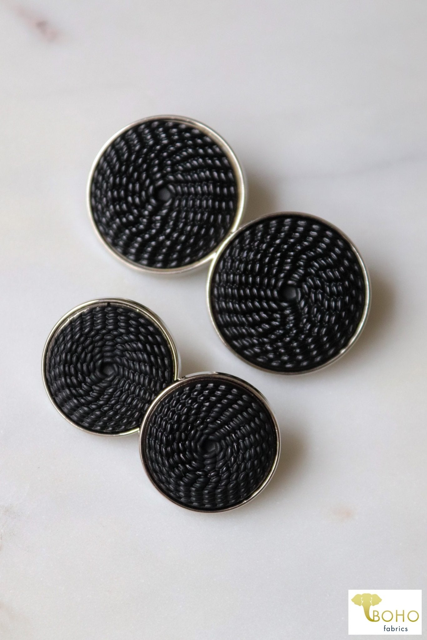 Cobra Wrap Shank Buttons. Available in 23mm & 28mm - Boho Fabrics