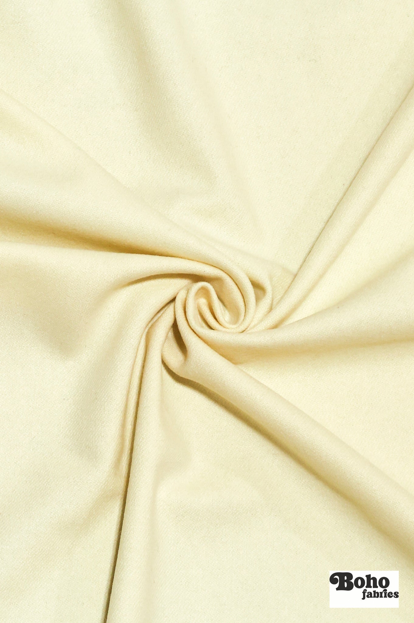 Coconut Cream, Italian Melton Wool Coating Fabric - Boho Fabrics - Wool Coating, Woven